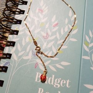 10k gold anklet with lady bug
